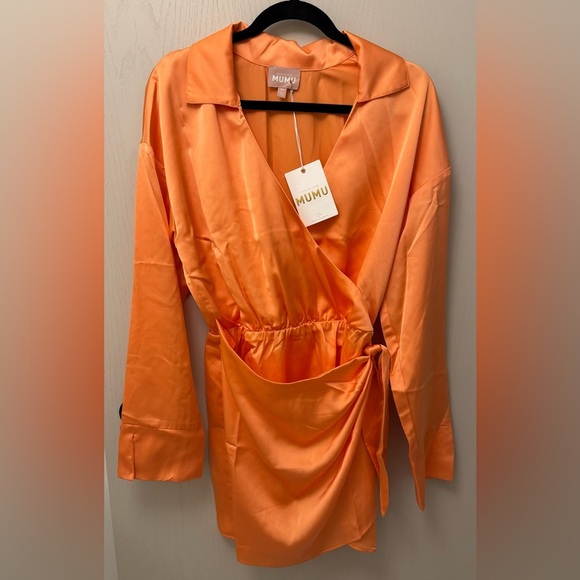 NWT Show Me Your Mumu Clara Collared Mini Dress Orange Size M Cantaloupe - Picture 2 of 11